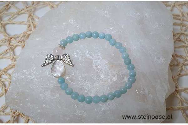 Kinder Armband Amazonit & Engel